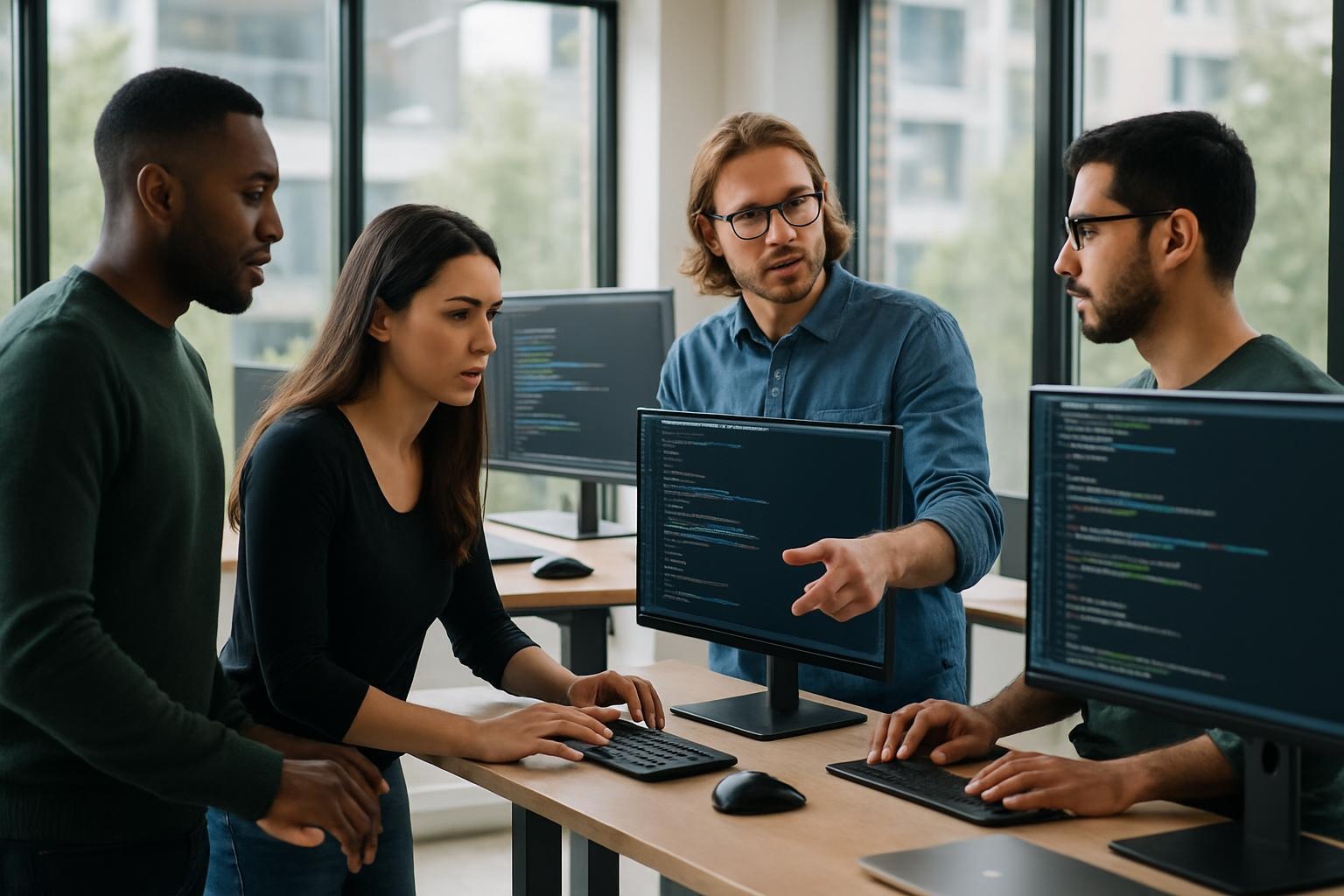 Team bei der Arbeit an Finanzdaten